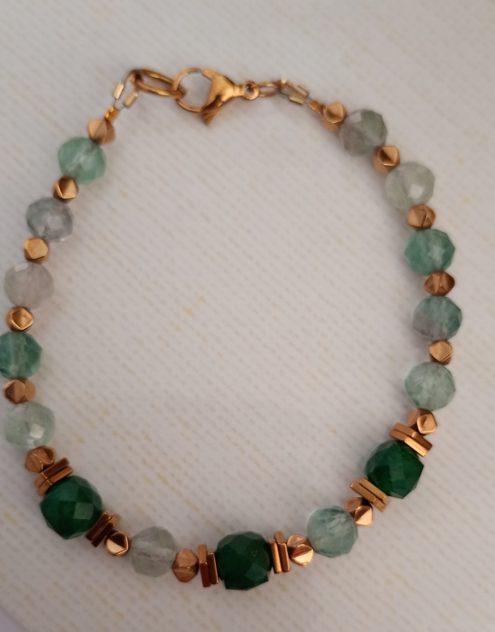Bransoletka z kamieni naturalnych – Fluoryt, chalcedon