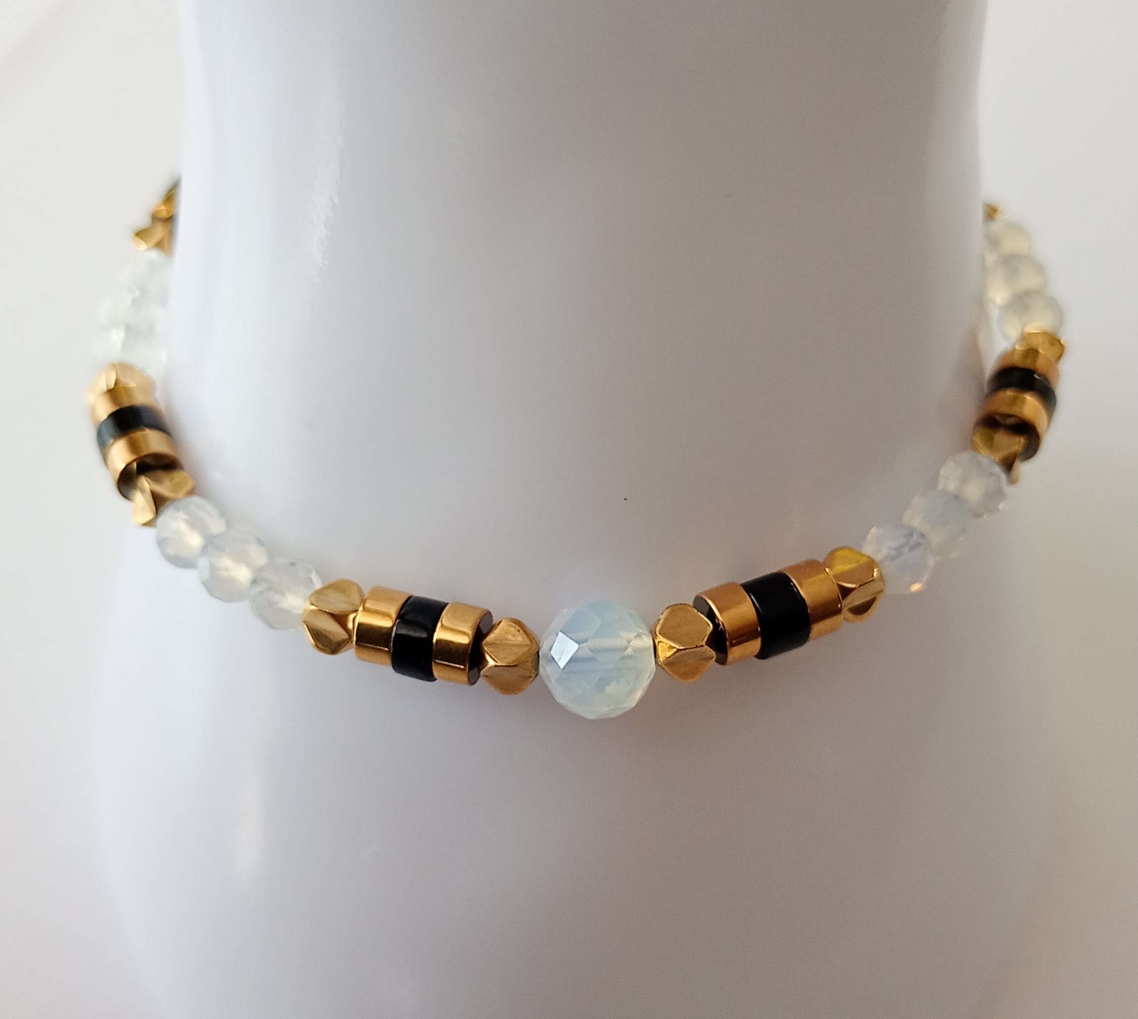 Bransoletka z kamieni naturalnych – Onyks, opal