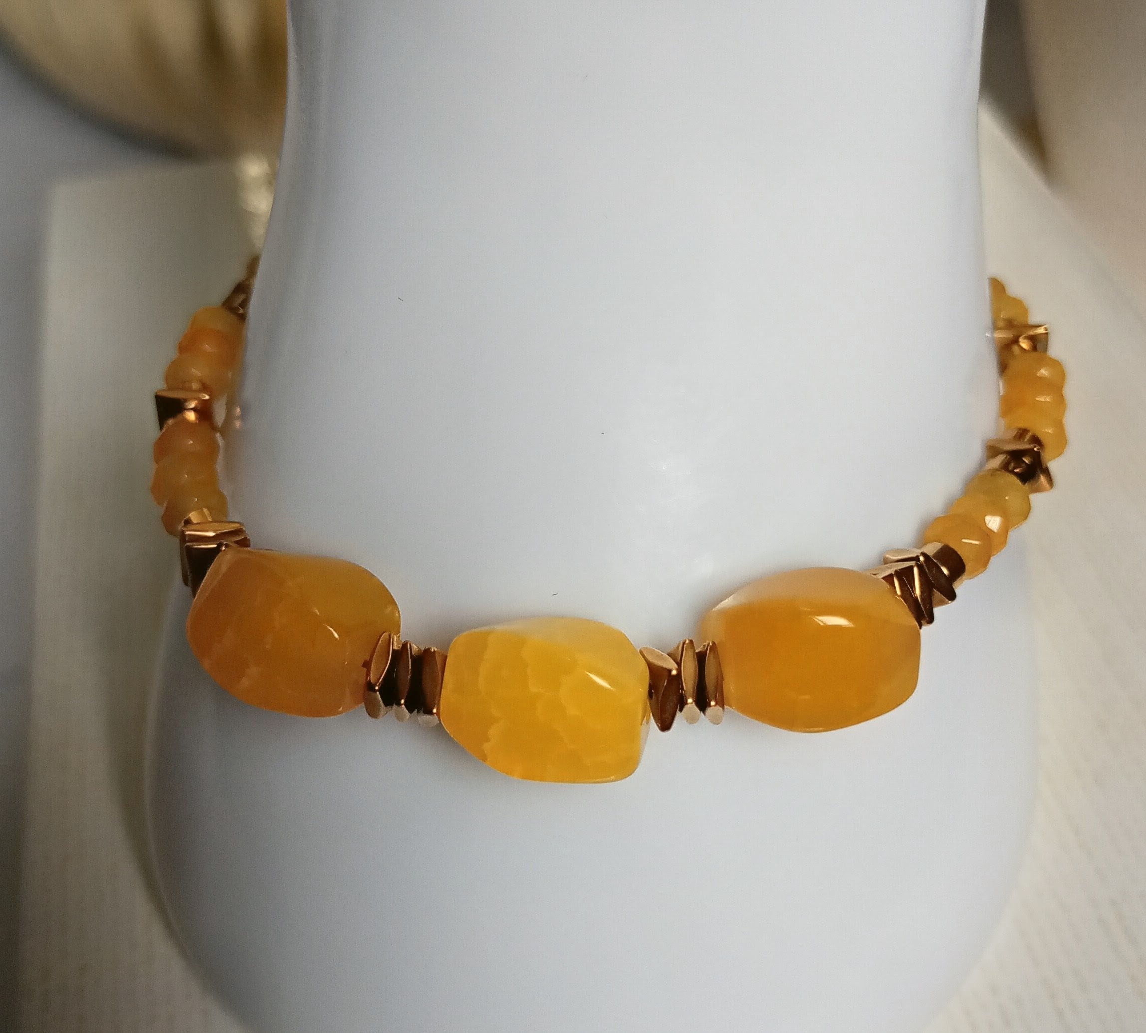 Bransoletka z kamieni naturalnych – Żółty agat, żółty chalcedon